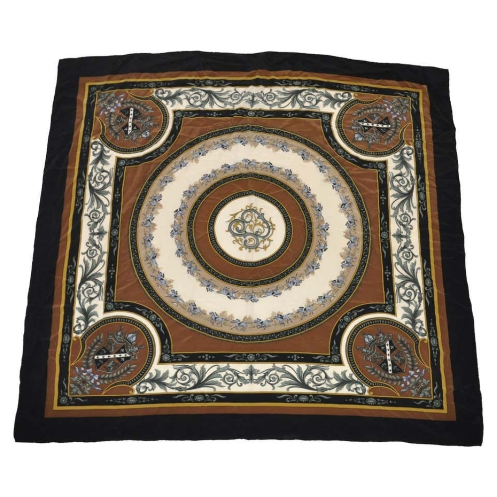 Casca for Magid Brown & Black "Horse Race" Silk Crepe Di Chin